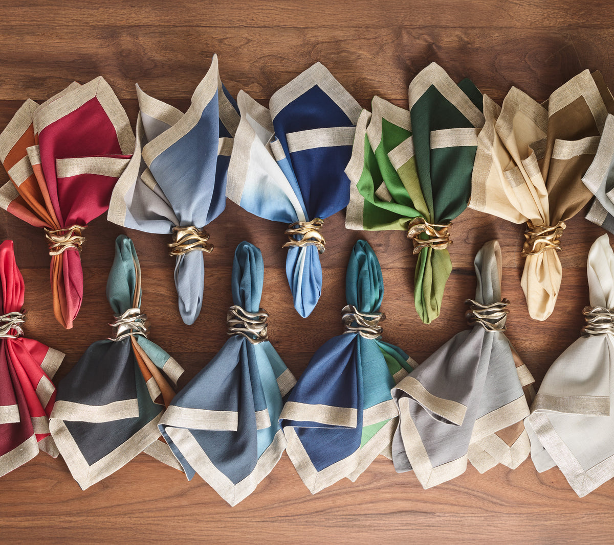 Dip Dye Napkin in Blue & White, Set of 4