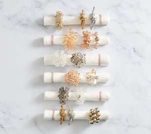 Borealis Napkin Ring in Iridescent & Champagne, Set of 4