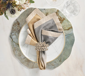 Dip Dye Napkin in Beige, Taupe & Gray, Set of 4