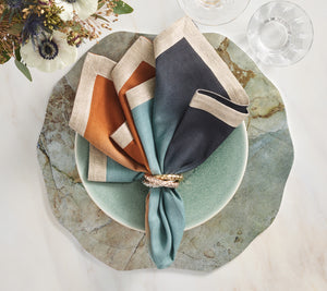 Dip Dye Napkin in Midnight & Copper, Set of 4