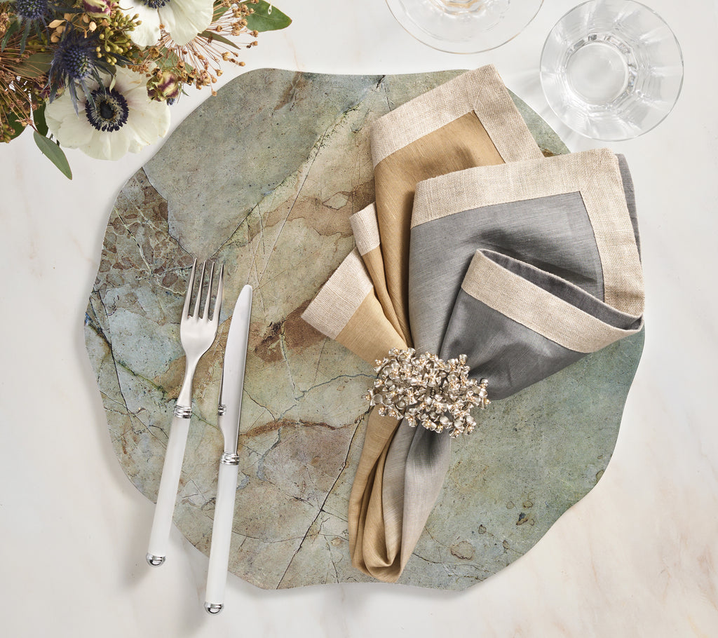 Dip Dye Napkin in Beige, Taupe & Gray, Set of 4