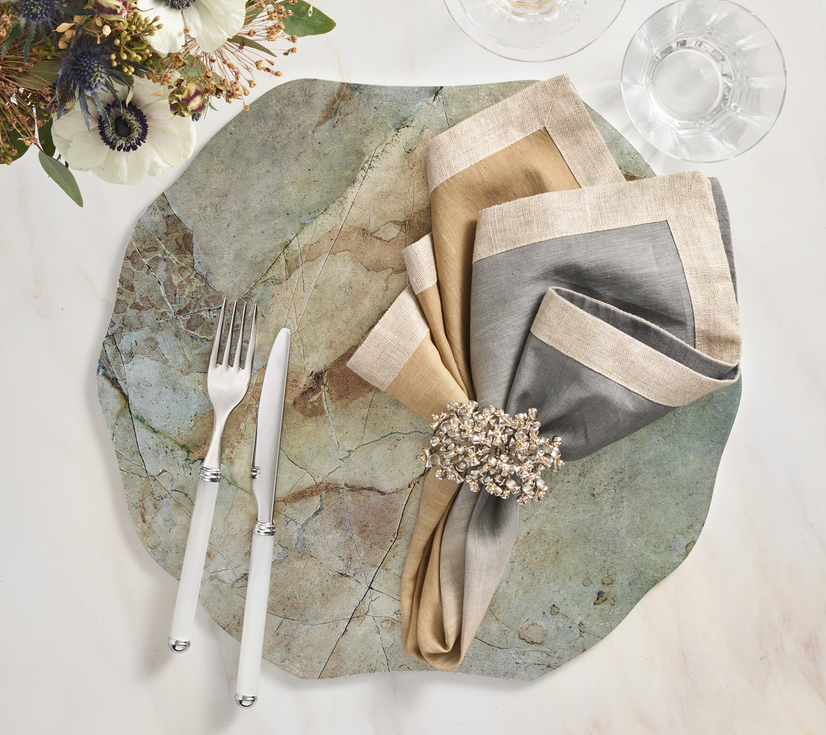 Lucent Placemat in Beige, Taupe & Gray, Set of 4