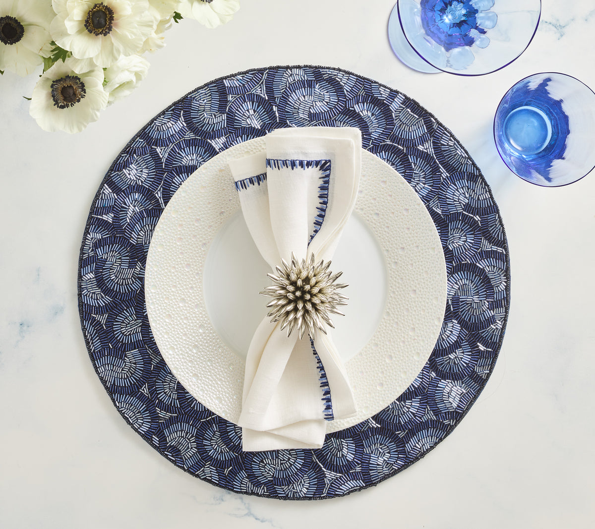 Lune Placemat in Blue, Set of 2