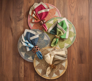 Dip Dye Napkin in Olive & Green, Set of 4