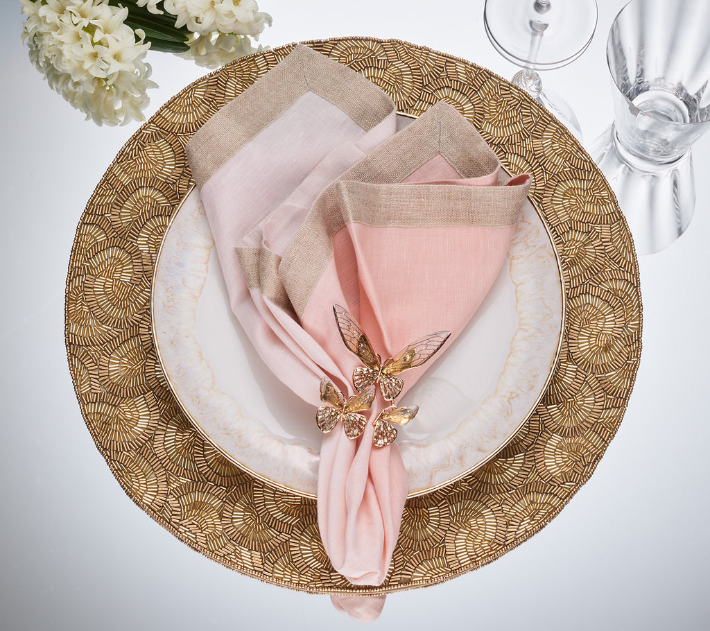 Dip Dye Napkin in Blush & Gold, Set of 4