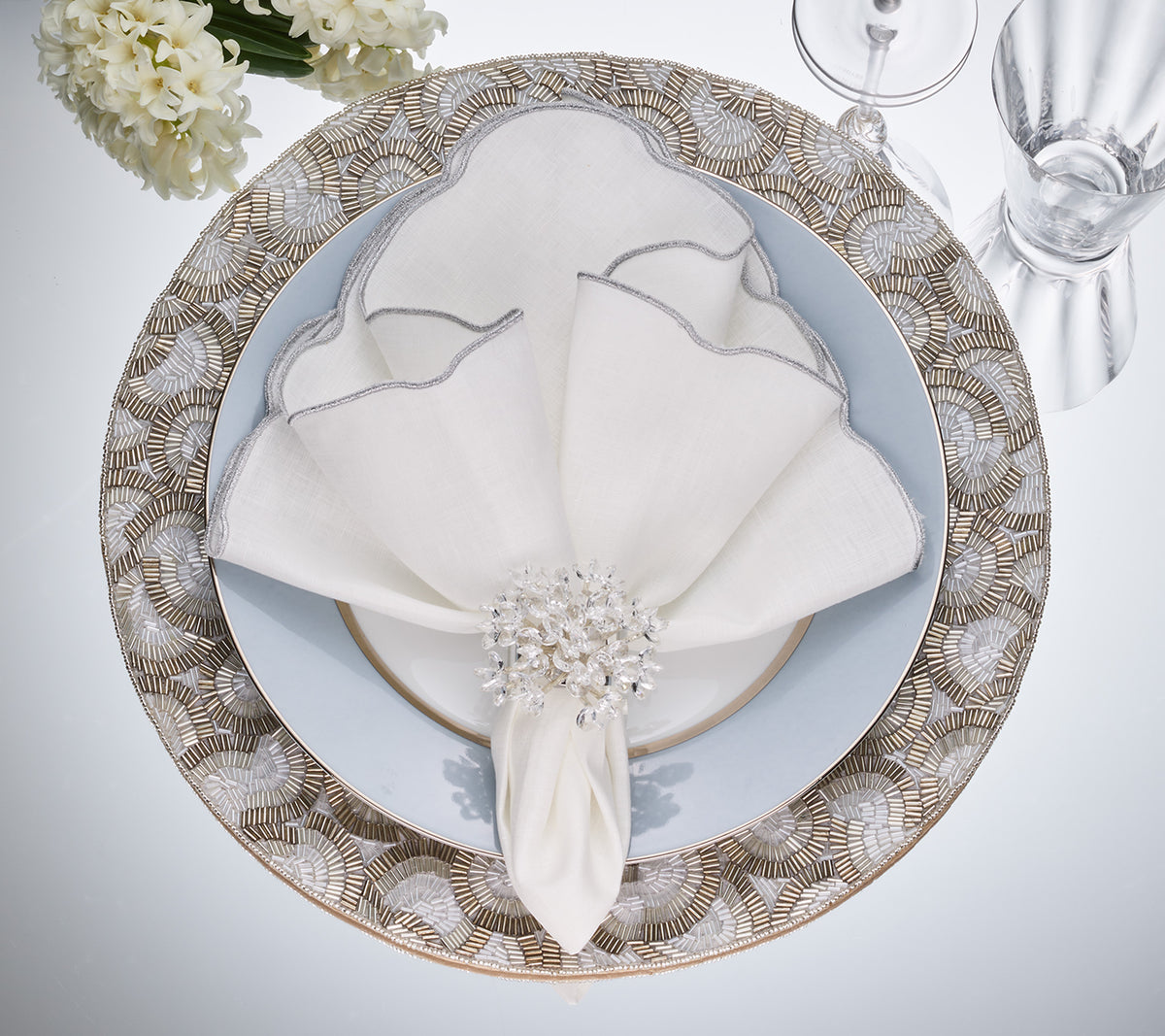 Lune Placemat in Silver, Set of 2