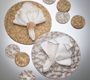 Lune Placemat in Silver, Set of 2