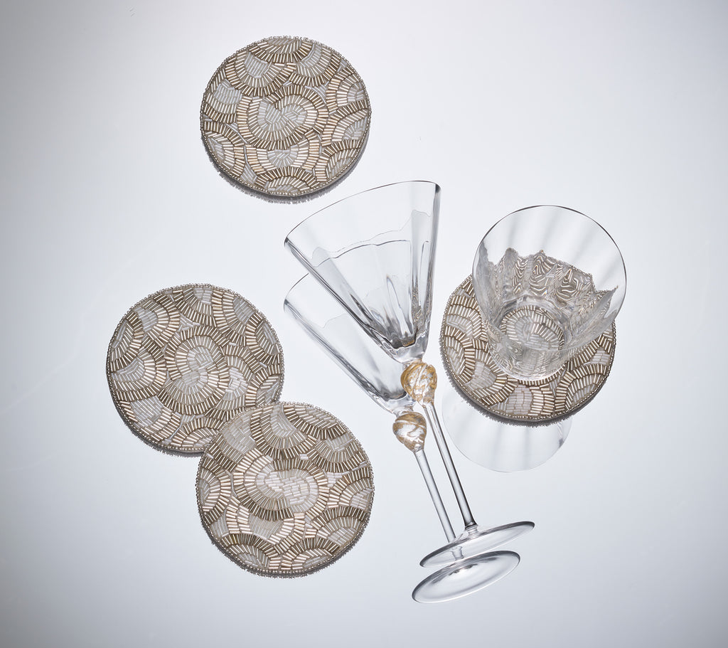 Lune Coaster in Silver, Set of 4