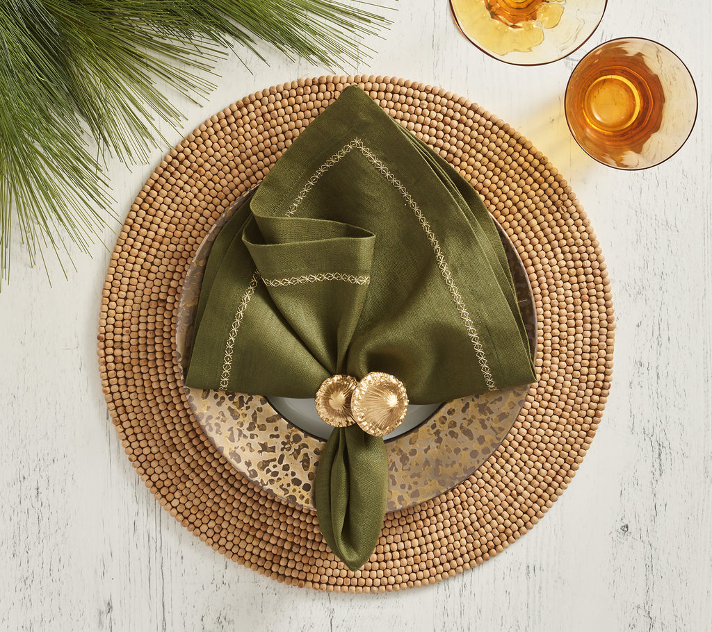 Wood Round Placemat in Natural, Set of 4
