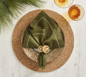 Wood Round Placemat in Natural, Set of 4