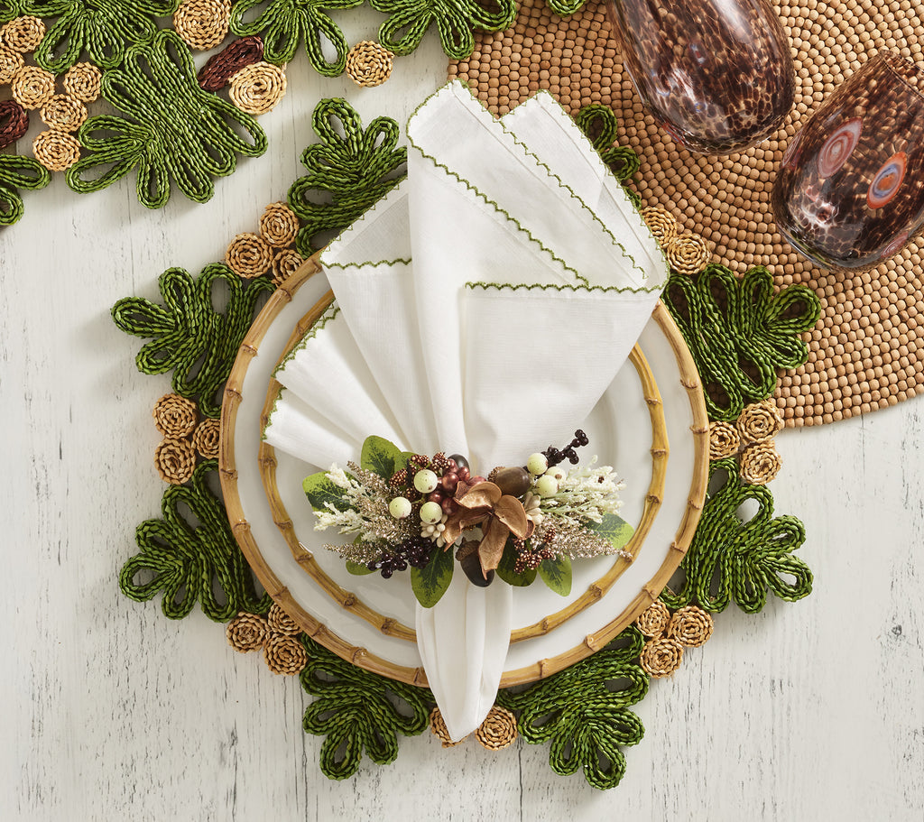 Wood Round Placemat in Natural, Set of 4