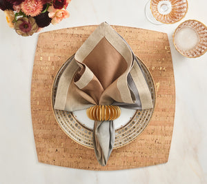 Dip Dye Napkin in Beige, Taupe & Gray, Set of 4