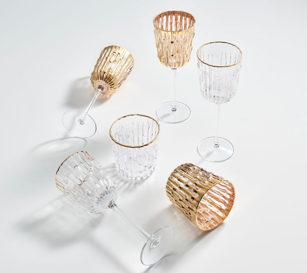 Bamboo Wine Glass in Gold, Set of 4