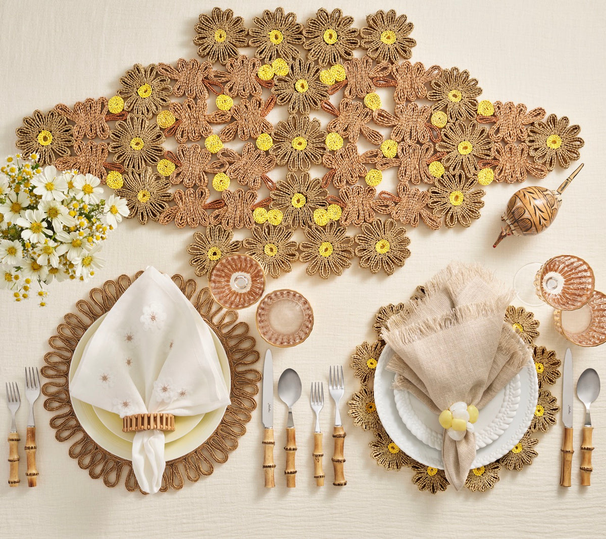 Daisy Runner in Natural & Ivory