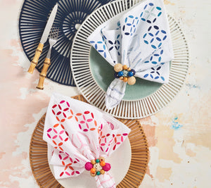 Spoke Placemat in Navy, Set of 4