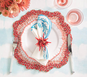 Reef Chic Placemat in White, Coral & Turquoise, Set of 2