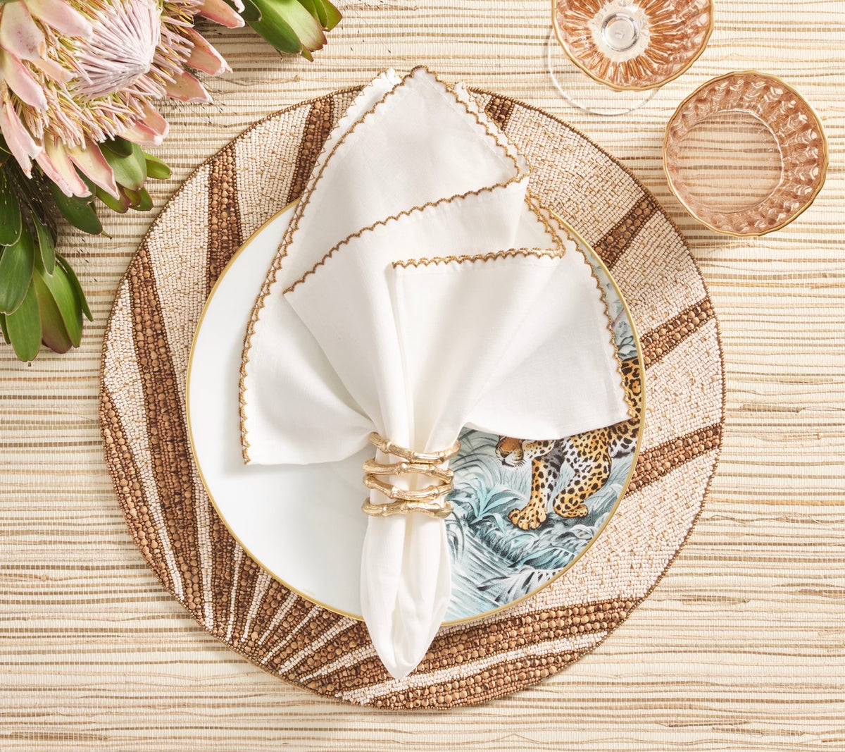 Royal Palm Placemat in Natural & Brown, Set of 4
