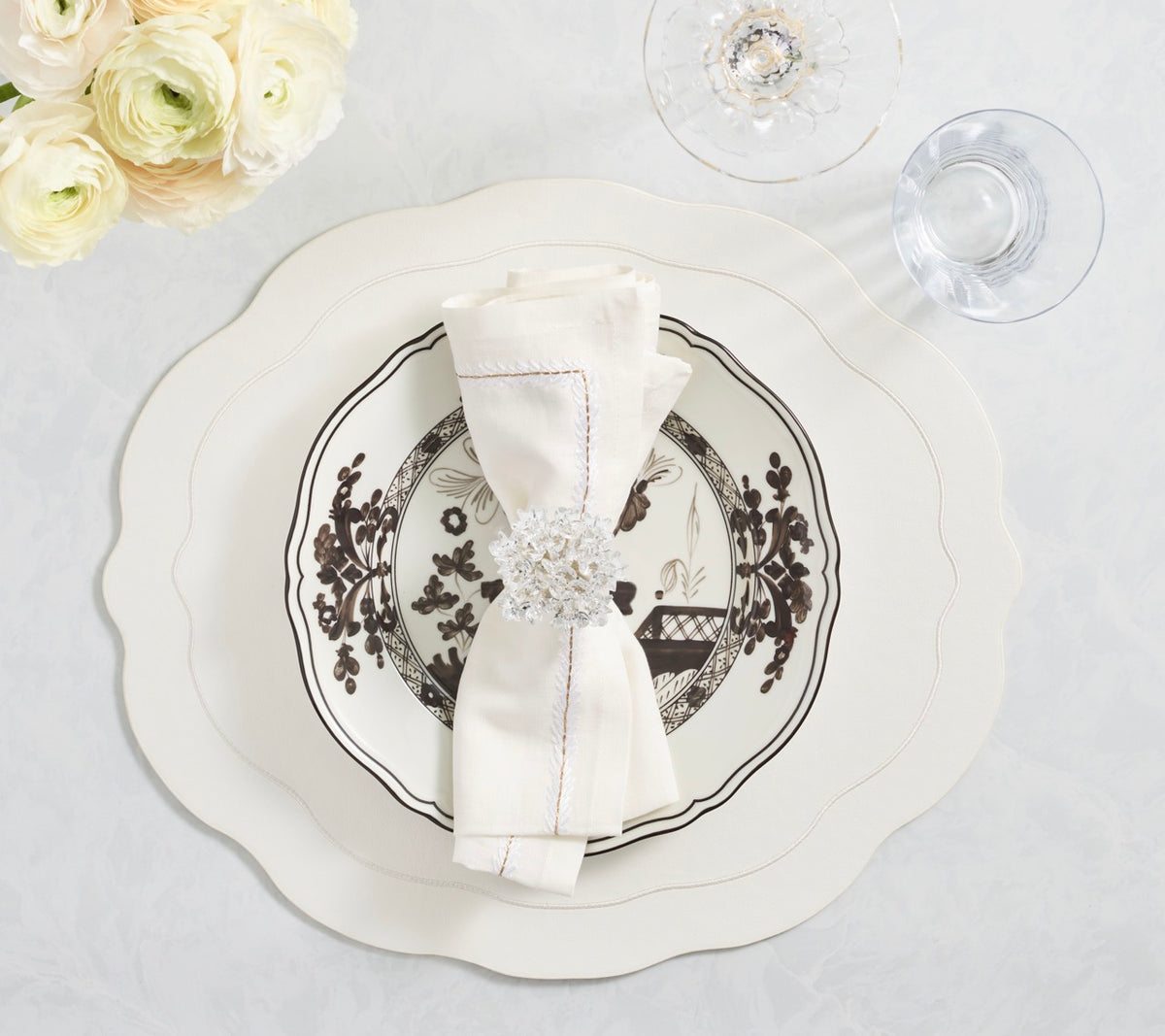 Tailored Placemats in White, Set of 4