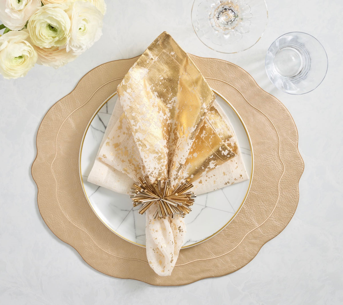 Tailored Placemats in Gold, Set of 4