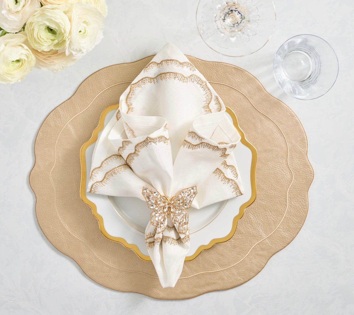 Tailored Placemats in Gold, Set of 4