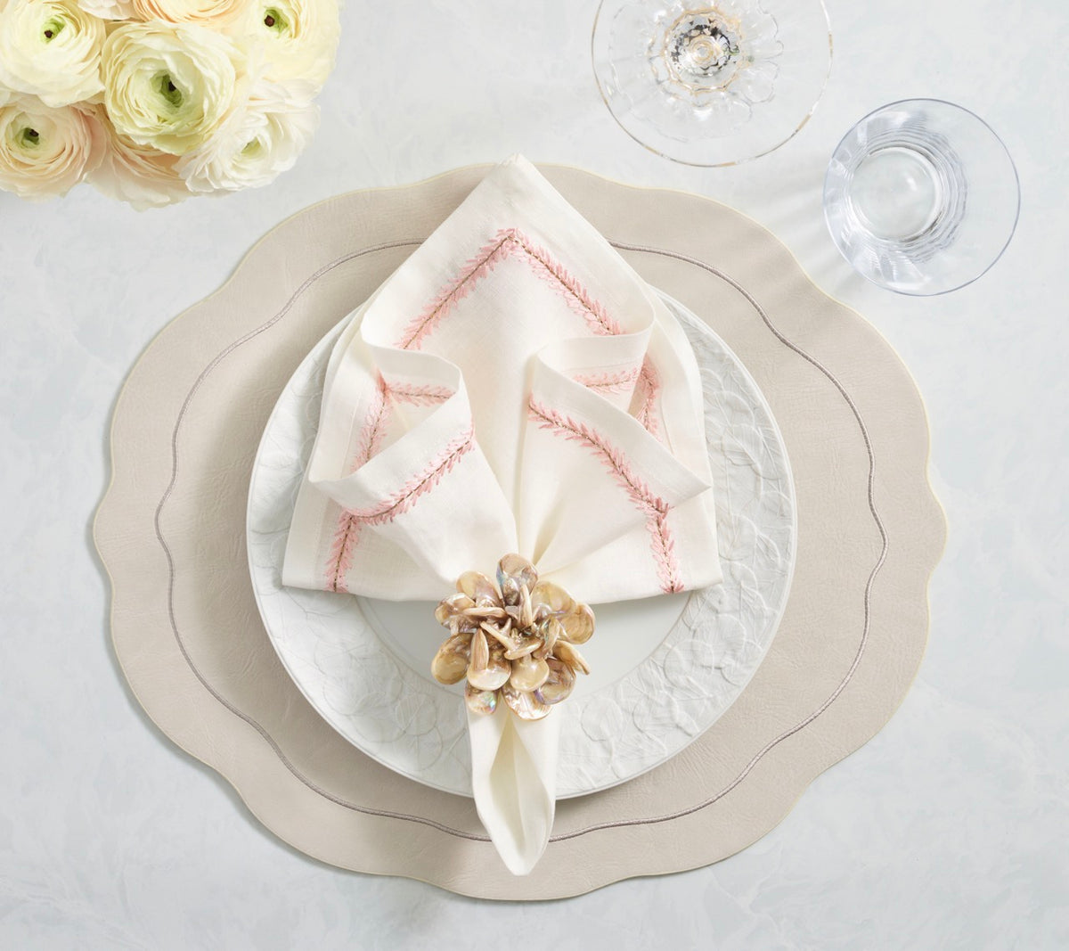 Tailored Placemats in Ivory, Set of 4
