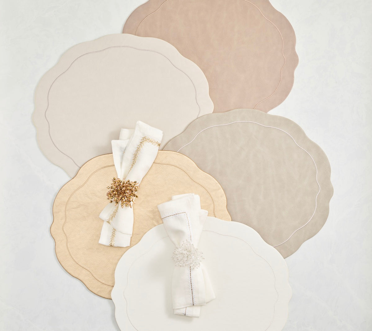 Tailored Placemats in White, Set of 4