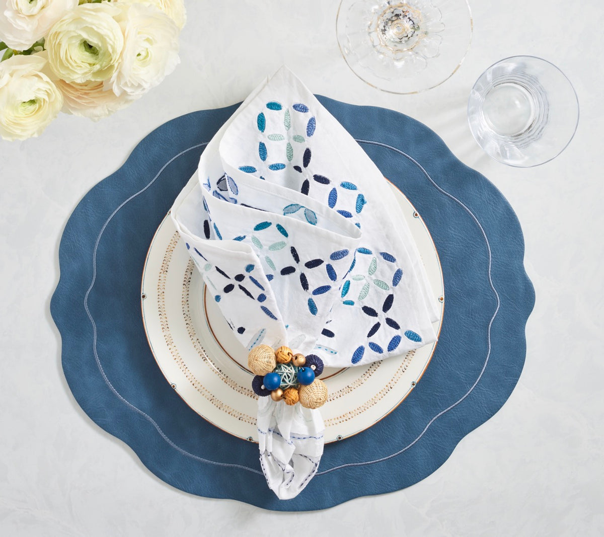Tailored Placemats in Blue, Set of 4