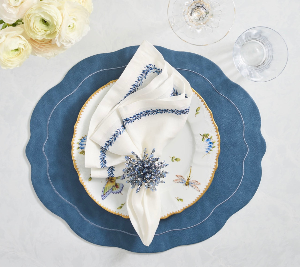 Tailored Placemats in Blue, Set of 4