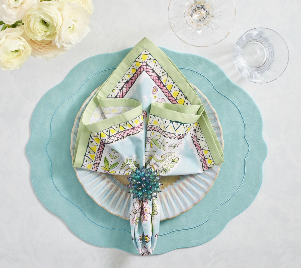 Tailored Placemats in Seafoam, Set of 4