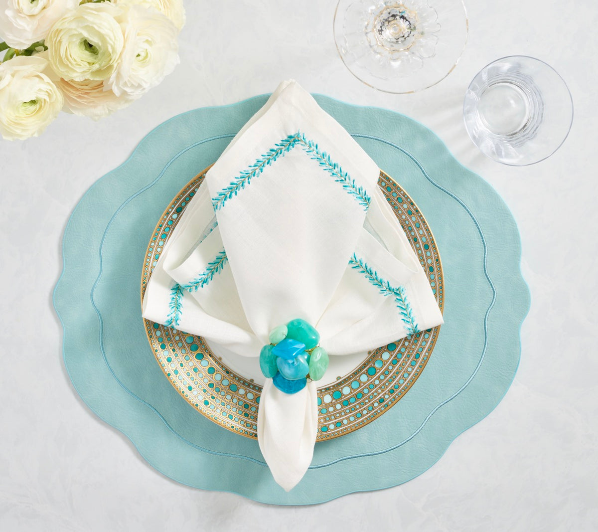 Tailored Placemats in Seafoam, Set of 4