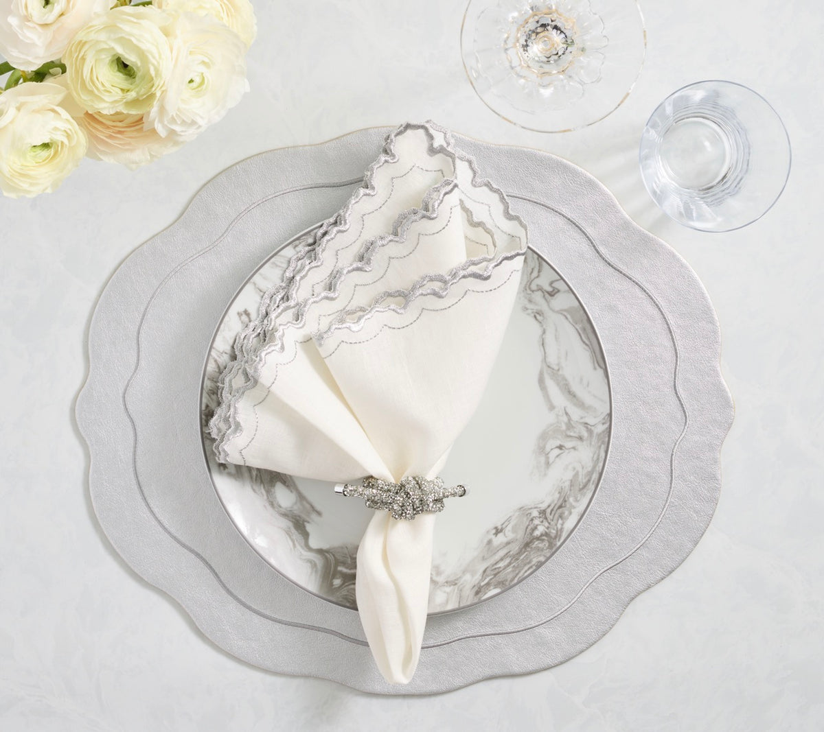 Tailored Placemats in Silver, Set of 4