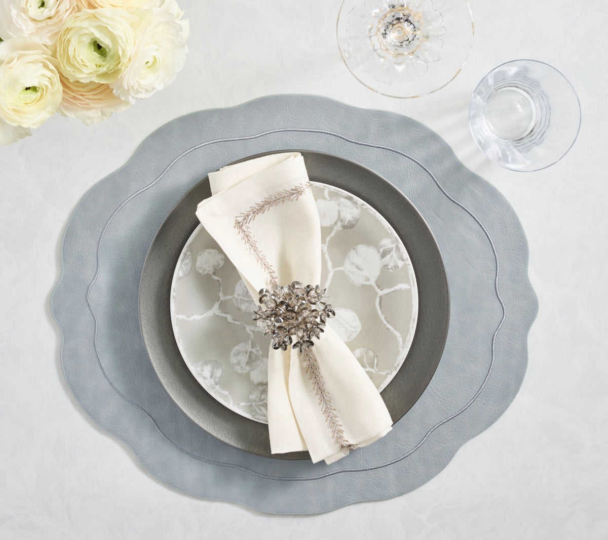 Tailored Placemats in Steel Gray, Set of 4
