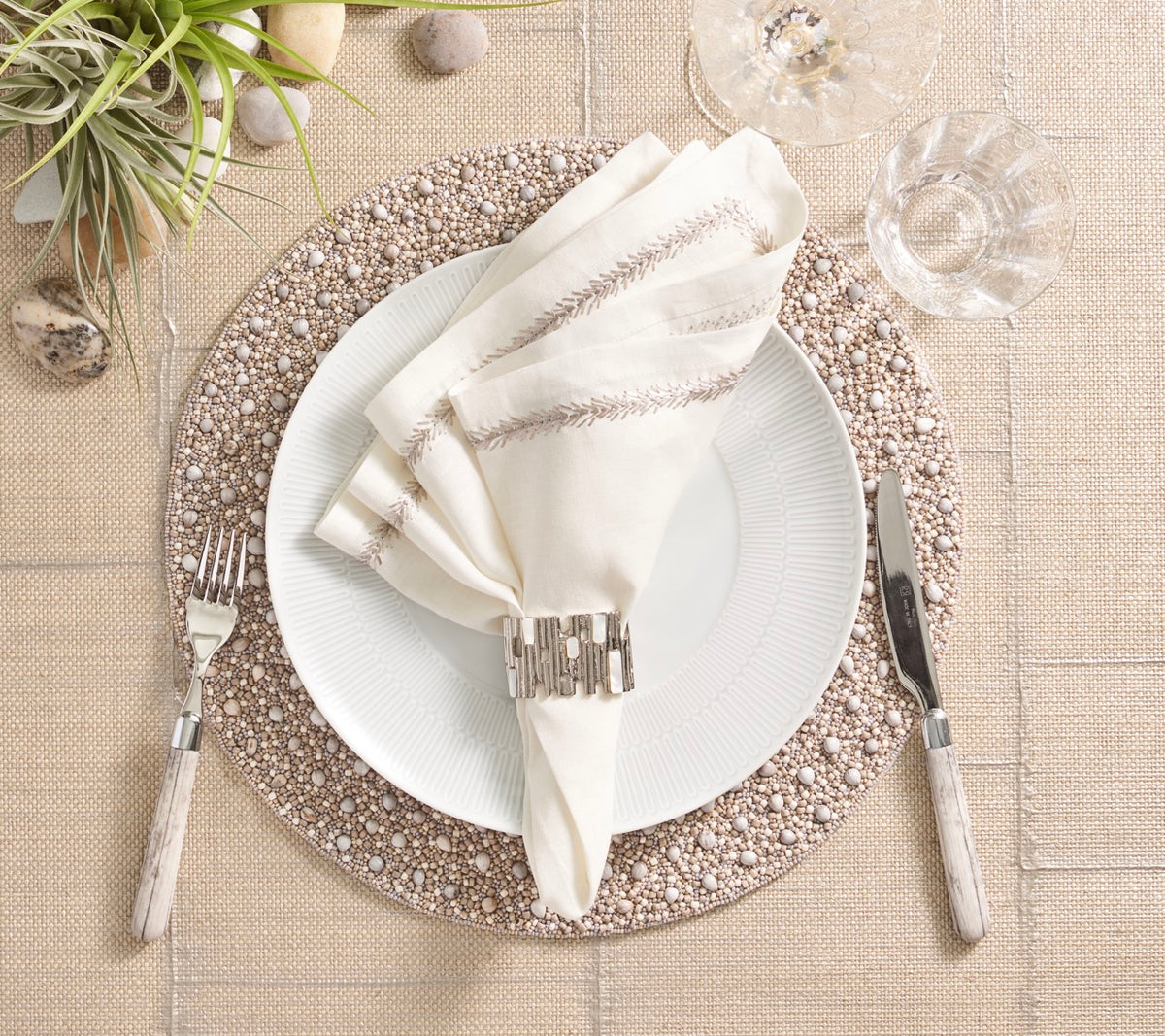 Zen Placemat in Gray & Taupe, Set of 4