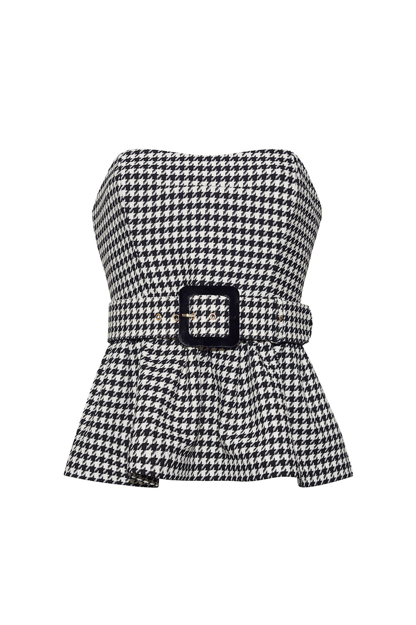 Tilda Top in Houndstooth Black & White