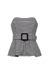Tilda Top in Houndstooth Black & White