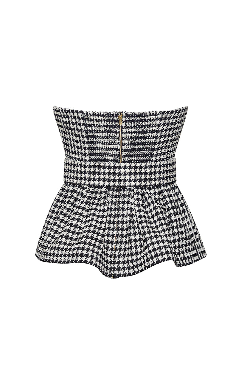 Tilda Top in Houndstooth Black & White
