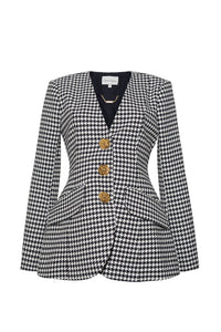 Wes Jacket in Houndstooth Black & White