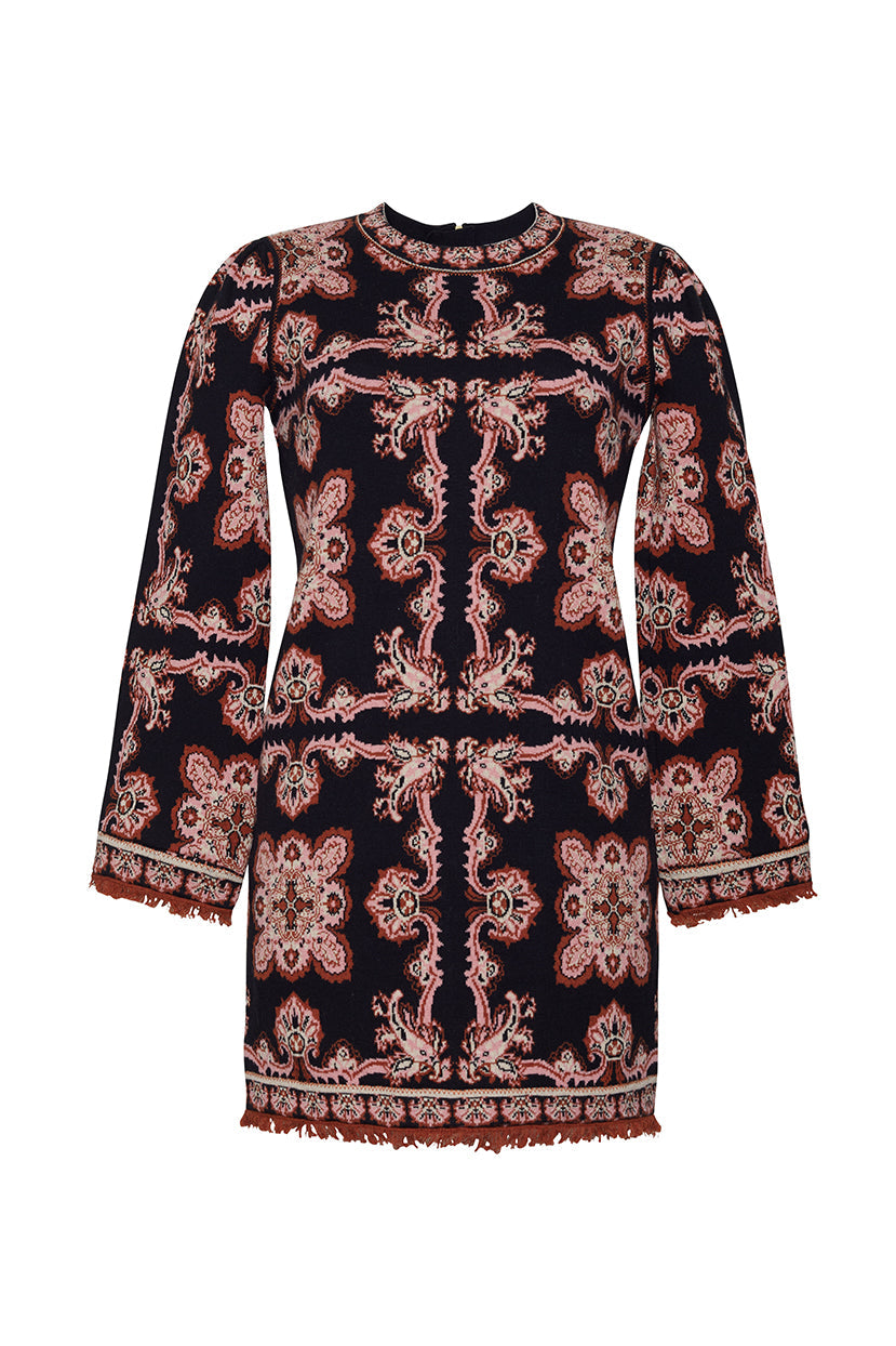 Fritz Dress in Black Paisley Scarf