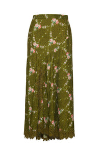 Lou Skirt in Trellis Olive