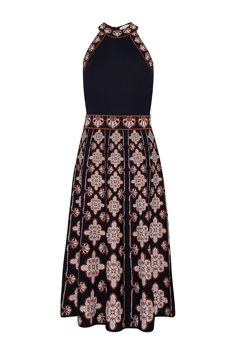 Sandrinna Dress in Vintage Scarf Black