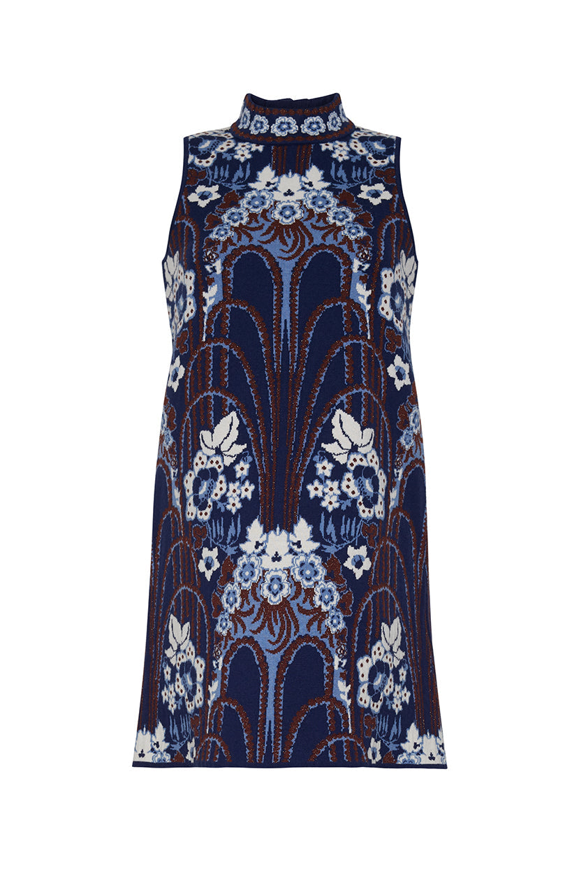 Ayla Mini Dress in Fontaine Navy