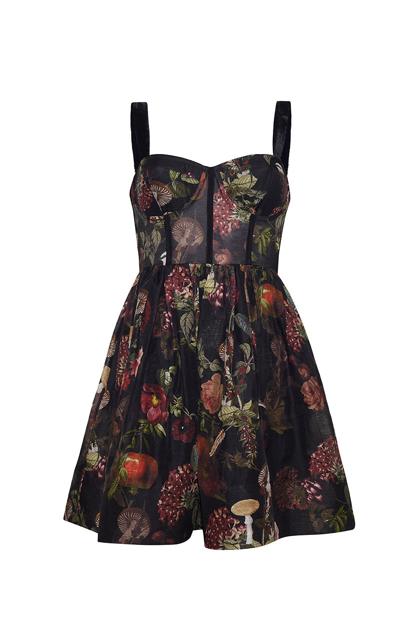 Pheobe Mini Dress in Woodland Black