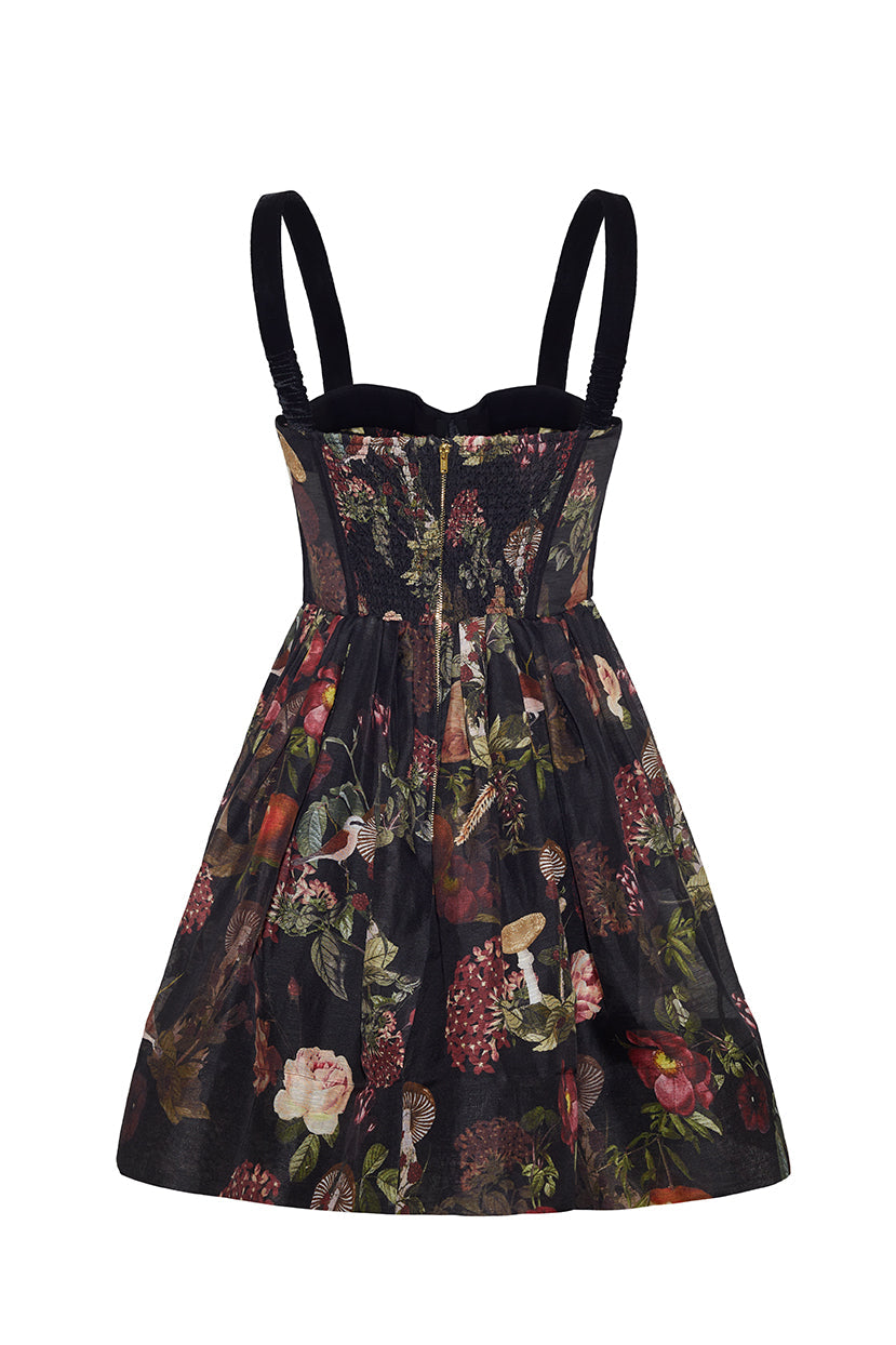 Pheobe Mini Dress in Woodland Black