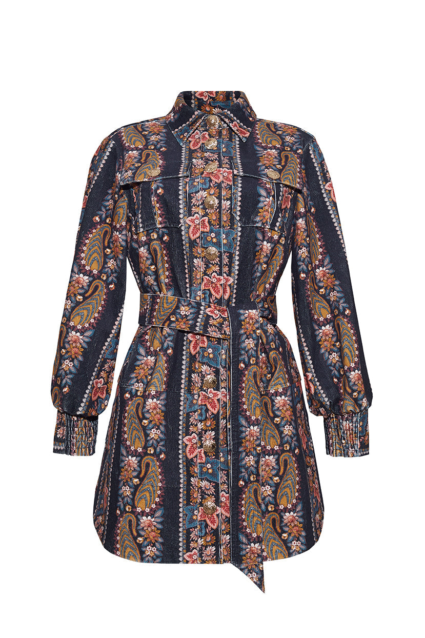 Villena Dress in Paisley Trail Black