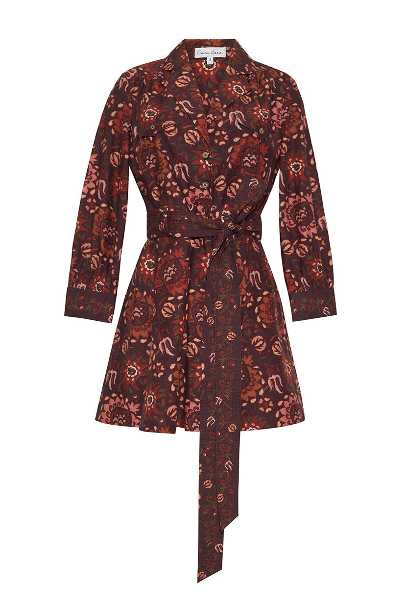 Leona Dress in Batik Vine Wine