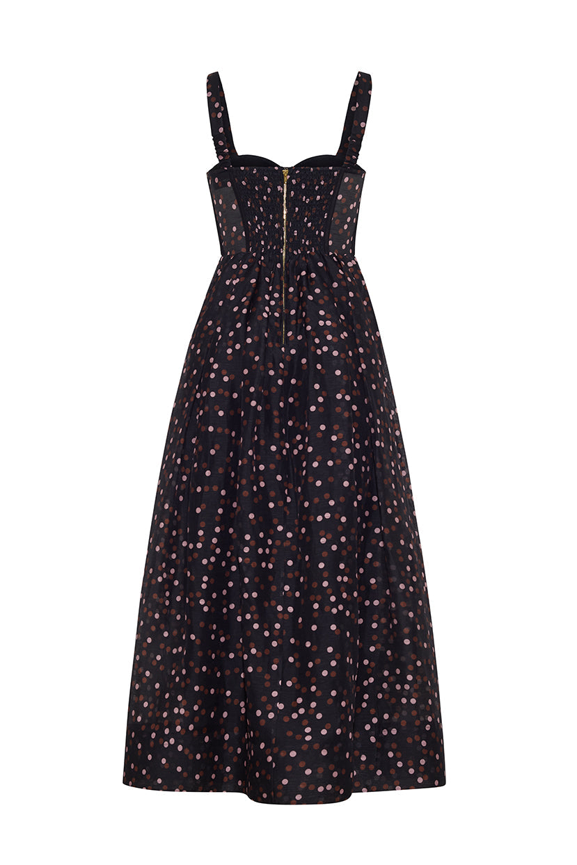 Pheobe Midi in Stamped Dot Black