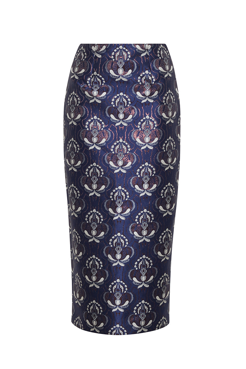 Sienna Skirt in Vintage Deco Navy
