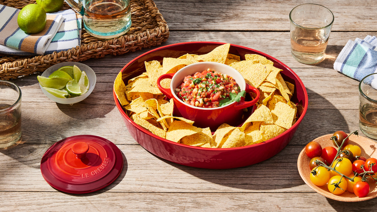 Chip and Dip Platter in Cerise