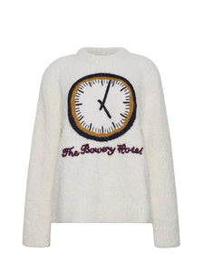 Bowery Clock Sweater RTW LINGUA FRANCA NYC Cream XS