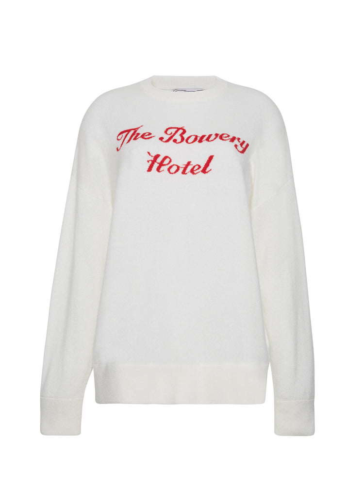 Bowery Hotel Cashmere Crewneck RTW LINGUA FRANCA NYC Cream XS